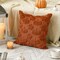 Set of 2 Fall Pumpkin Maple Leaves Caramel Throw Pillow Covers 20 x 20 Inch